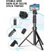 CIRYCASE 55.9" Phone Tripod, Monopods, Extendable All-In-One Selfie Stick Tripod Stand with Bluetooth Remote & Universal Phone Holder Compatible with iPhone, Galaxy, Camera, Perfect for Selfies