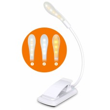 CIRYCASE Leselampe Buch Klemme, 7 LEDs USB Wiederaufladbare Buchlampe, Augenschutz Dimmbare Mini Klemmleuchte, 3 Lichtmodi, Berührungsschalter, 360° Flexibler Schwanenhals für Nachtlesen ins Bett