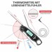 CIRYCASE Digitales Grillthermometer Fleischthermometer, 2S Schnelle Reaktion Küchenthermometer mit 2 Lange Sonde, LCD-Bildschirm & Magnet, Alarmeinstellung, Bratenthermometer für Grill, BBQ, Getränken