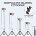 CIRYCASE Treppiede Smartphone, Bastone Selfie Allungabile di 133 cm con Telecomando Bluetooth Staccabile, Cavalletto per Smartphone Leggero & Portatile Compatibile con iPhone/Samsung/Camera/Gopro, ecc