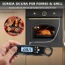 CIRYCASE Termometro Cucina, Termometro Barbecue a Risposta Rapida 2S con 2 Sonde Lunghe, Schermo LCD e Magnete, Impostazione Allarme, Termometro Forno per Grill, Barbecue, Bevande