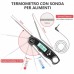 CIRYCASE Termometro Cucina, Termometro Barbecue a Risposta Rapida 2S con 2 Sonde Lunghe, Schermo LCD e Magnete, Impostazione Allarme, Termometro Forno per Grill, Barbecue, Bevande