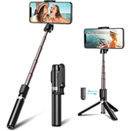 Palo Selfie Tripode, CIRYCASE Mini Bluetooth Tripode para Movil, 3 en 1 Extensible Selfie Stick con Inalámbrico Control Remote, Portátil Trípode Compatible con iPhone 13 Pro Max/13/12, Galaxy S22/S21